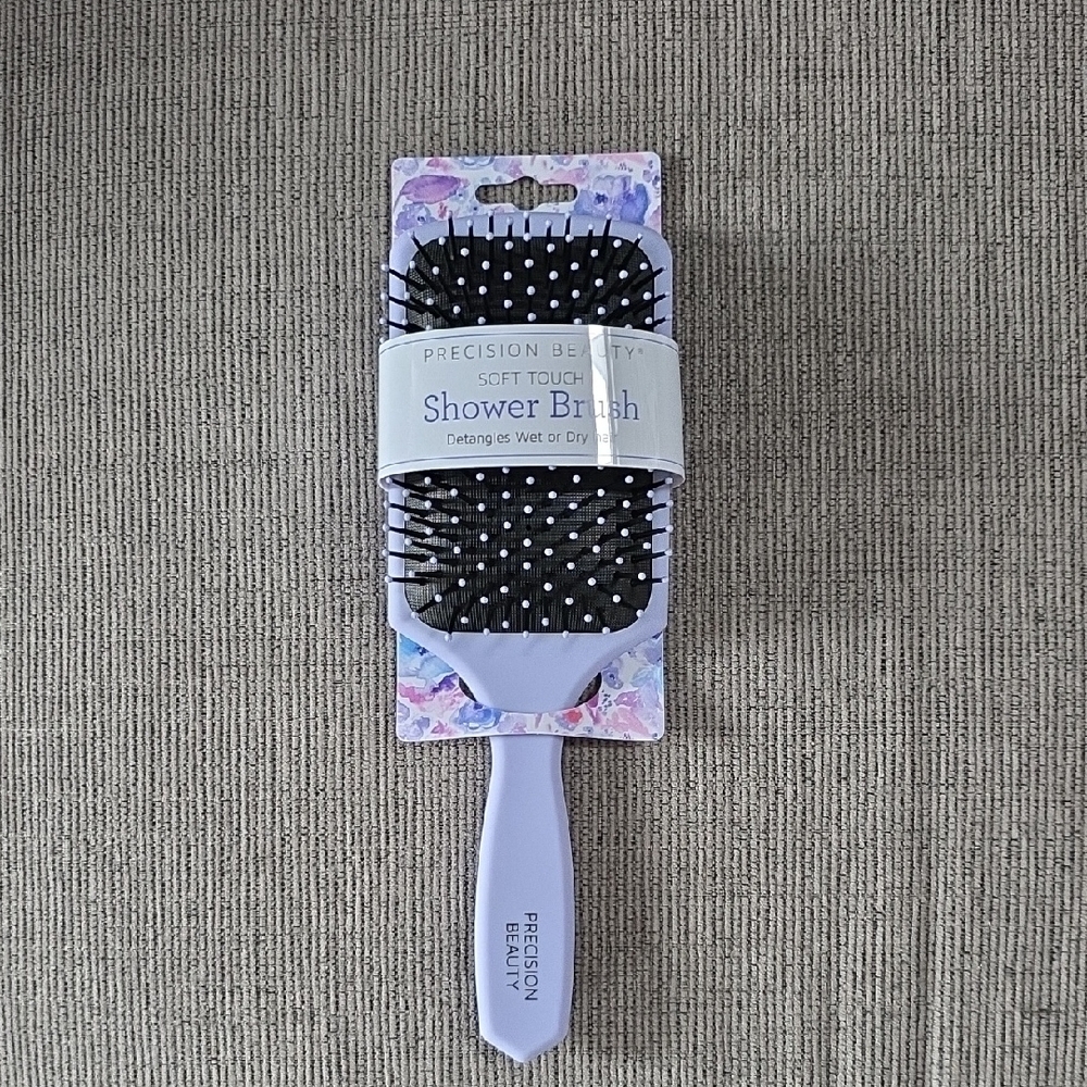 Precision Beauty Soft Touch Shower Brush - Purple, New. For Wet Or Dry Hair.